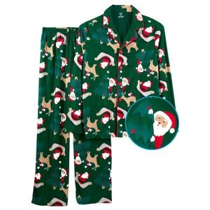 Carter’s Adult Christmas Santa Claus Sled Reindeer Coat Style Shirt Pants Pajama